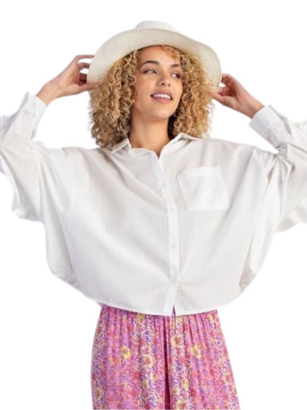 easel Button-down Ruffle Top - Picture 4 of 4